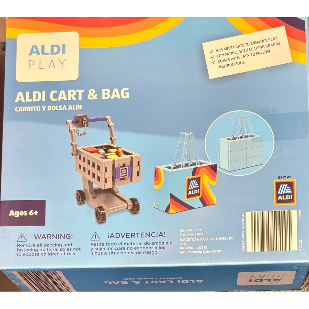 New Aldi Play Cart and  Bag Building Blocks Toy 360 Pieces Ages 6+‎